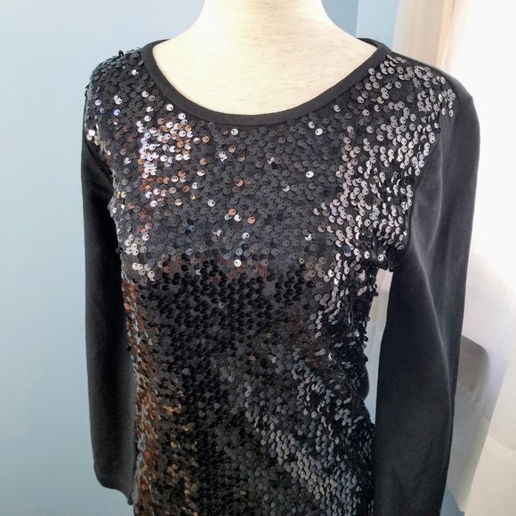 J. Crew Sequin Front Long Sleeve Top - Picture 2 of 4